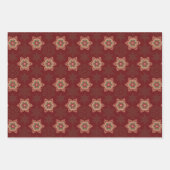 Holly Star Wrapping Paper 2 Red en 1 Green Stuks (Voorkant)