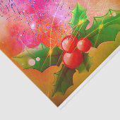 Holly takken met rode bessen dromerige kerst tissuepapier (Detail)