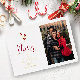 Holly Takken Whimsical Prettig Kerstfeest Klassiek Folie Feestdagenkaart