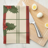 Holly theedoek in rood en groen (Quarter Fold)