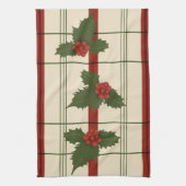 Holly theedoek in rood en groen (Verticaal)