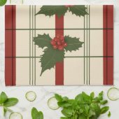 Holly theedoek in rood en groen (Gevouwen)