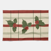 Holly theedoek in rood en groen (Horizontaal)