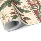Holly thema Victoriaans inpakpapier (Rol Hoek)