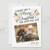  Holly Tilted Snapshot met Kerstmis Feestdagenkaart (Voorkant)