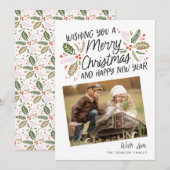 Holly Tilted Snapshot met Kerstmis Feestdagenkaart (Voorkant / Achterkant)