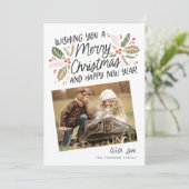  Holly Tilted Snapshot met Kerstmis Feestdagenkaart (Staand voorkant)