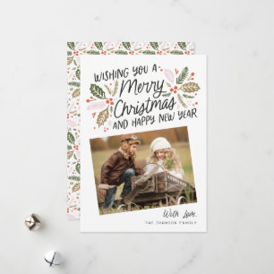  Holly Tilted Snapshot met Kerstmis Feestdagenkaart