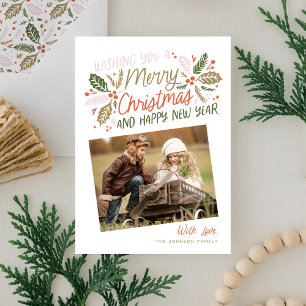  Holly Tilted Snapshot met Kerstmis Feestdagenkaart