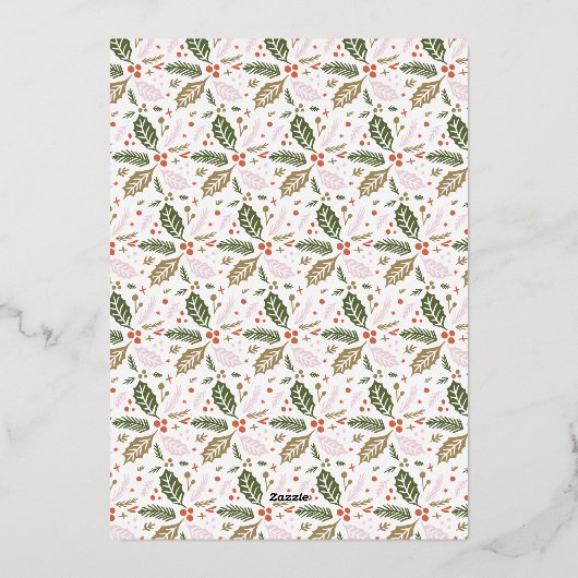  Holly Tilted Snapshot met kerstmis Gold Folie Feestdagenkaart (Achterkant)