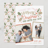  Holly Tilted Snapshot Multi-Photo Feestdagenkaart (Voorkant / Achterkant)