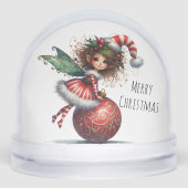 Holly-Topped Fairy on Ornament Snow Globe Sneeuwbol (Voorkant)