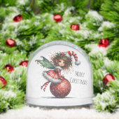 Holly-Topped Fairy on Ornament Snow Globe Sneeuwbol (Kerstmis)