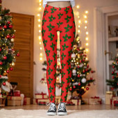 Holly Tree Berries Pattern Kerstfeestdag Leggings