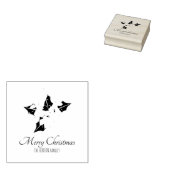 Holly Tree Berry Script  Holiday Rubberstempel (Gestempeld)