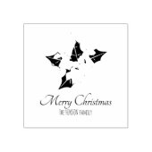 Holly Tree Berry Script Holiday Rubberstempel (Afrduk)