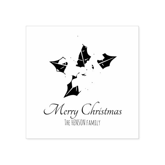 Holly Tree Berry Script  Holiday Rubberstempel (Afrduk)