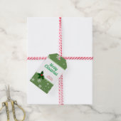 Holly Tree Berry Sneeuwvlok Aangepaste Kerstmis Cadeaulabel (Met Touw)