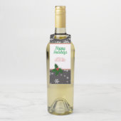 Holly Tree Berry Snowflakes Aangepast kerstfeest Flessenhanger (Op fles)