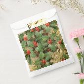 Holly Tree Kerstvakantie Vintage Bedankzakje (Gezegeld)