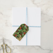 Holly Tree Kerstvakantie Vintage Cadeaulabel (Met Touw)