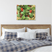 Holly Tree Kerstvakantie Vintage Canvas Afdruk (Insitu (Slaapkamer))