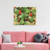 Holly Tree Kerstvakantie Vintage Canvas Afdruk (Insitu (Woonkamer))