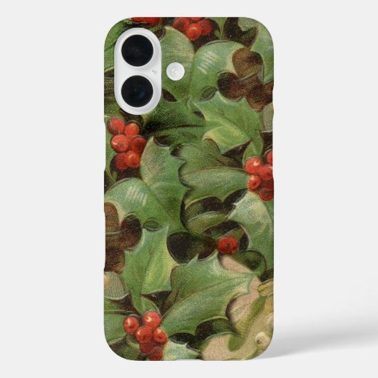 Holly Tree Kerstvakantie Vintage Case-Mate iPhone Case (Achterkant)