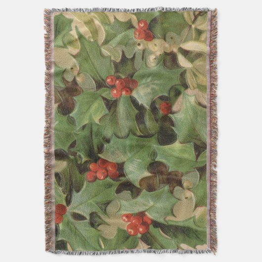 Holly Tree Kerstvakantie Vintage Deken (Voorkant Verticaal)