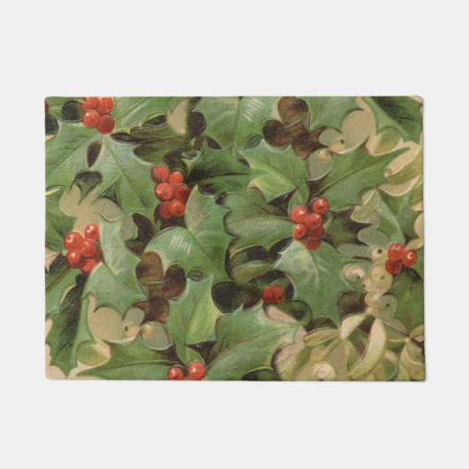 Holly Tree Kerstvakantie Vintage Deurmat (Voorkant)