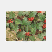 Holly Tree Kerstvakantie Vintage Fleece Deken (Voorkant (Horizontaal))