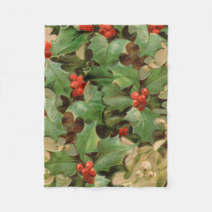 Holly Tree Kerstvakantie Vintage Fleece Deken