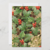 Holly Tree Kerstvakantie Vintage Kaart (Achterkant)