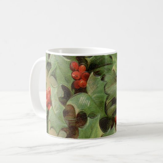 Holly Tree Kerstvakantie Vintage Koffiemok (Voorkant links)