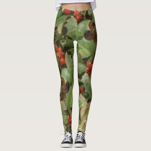Holly Tree Kerstvakantie Vintage Leggings (Voorkant)