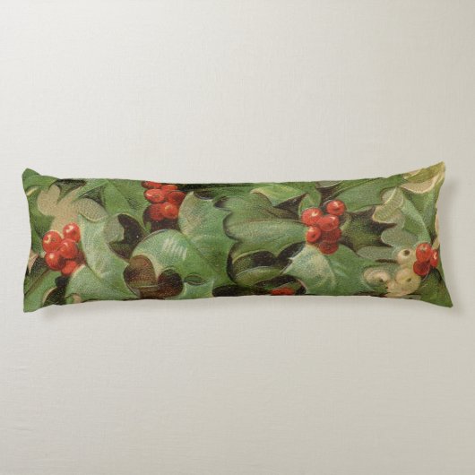 Holly Tree Kerstvakantie Vintage Lichaamskussen (Achterkant)