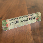 Holly Tree Kerstvakantie Vintage Naambordje (Zijkant)