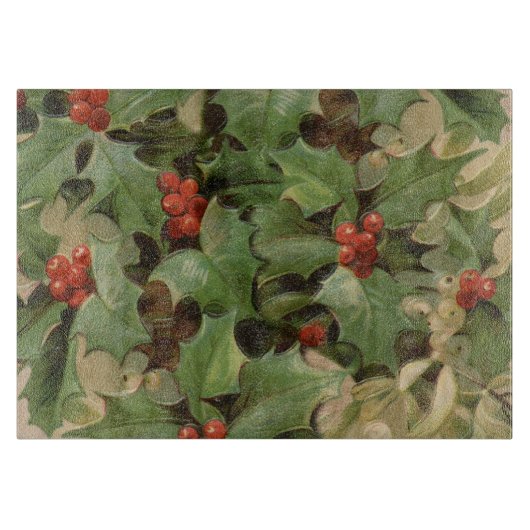 Holly Tree Kerstvakantie Vintage Snijplank (Voorkant)