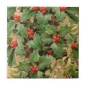Holly Tree Kerstvakantie Vintage Tegeltje (Voorkant)