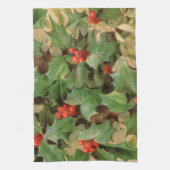 Holly Tree Kerstvakantie Vintage Theedoek (Verticaal)
