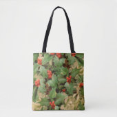 Holly Tree Kerstvakantie Vintage Tote Bag (Voorkant)