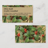 Holly Tree Kerstvakantie Vintage Visitekaartje (Voorkant / Achterkant)