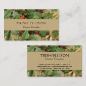 Holly Tree Kerstvakantie Vintage Visitekaartje (Voorkant / Achterkant)