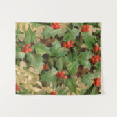Holly Tree Kerstvakantie Vintage Wandkleed (Voorkant (horizontaal))