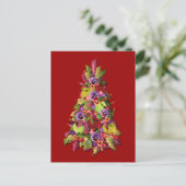 Holly Tree met appels en pansies Briefkaart (Staand voorkant)