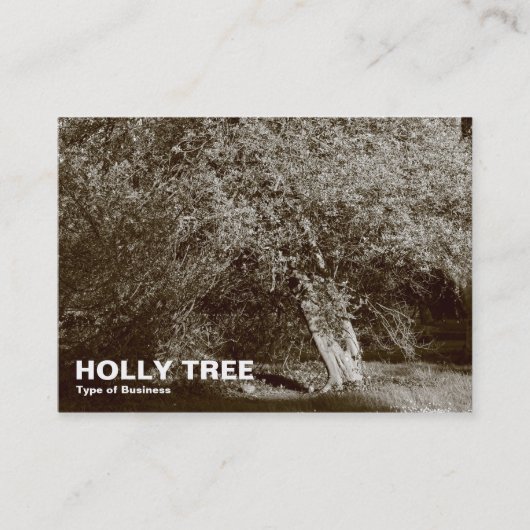 Holly Tree - Sepia Visitekaartje (Voorkant)