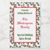 Holly uit de Holiday Kitchen van het Familiebakken Voedselcontainer Etiket (Enkel label)