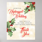 Holly Unplugged Wedding Sign Poster (Voorkant)