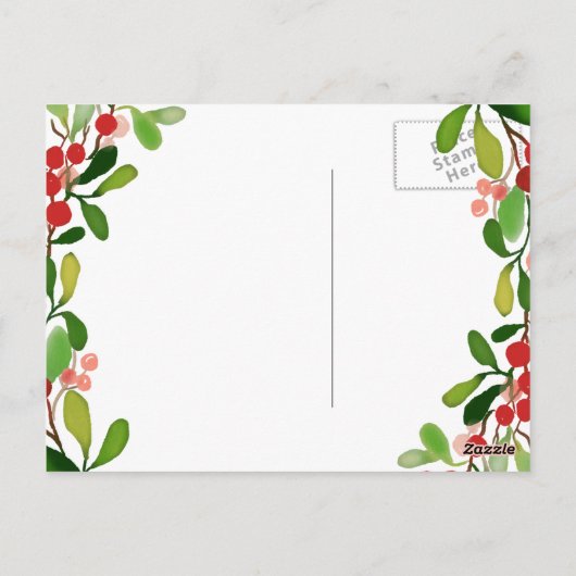 Holly verlaat Berry Christmas | Bruiloft dank u Briefkaart (Achterkant)