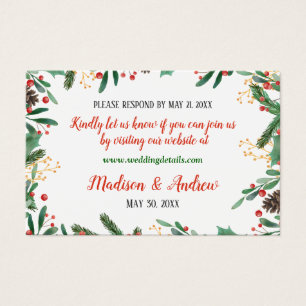Holly verlaat Berry Christmas   Bruiloft RSVP Onli Visitekaartje
